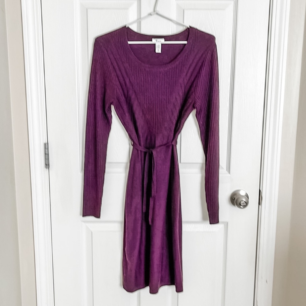 Thyme Maternity long sleeve sweater dress | Plum | XS